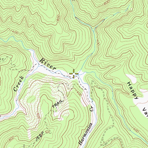 Topographic Map of Pullen Creek, CA