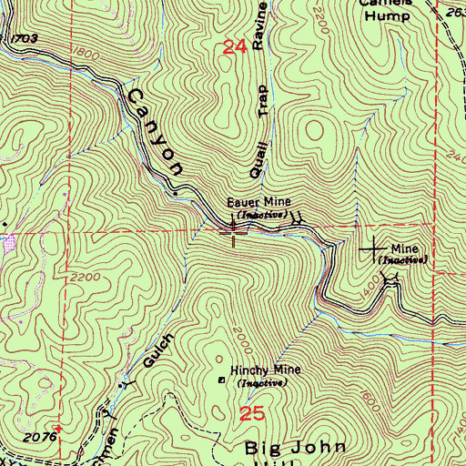 Topographic Map of Quail Trap Ravine, CA