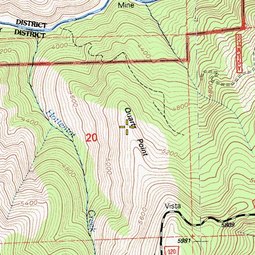 Topographic Map of Quartz Point, CA
