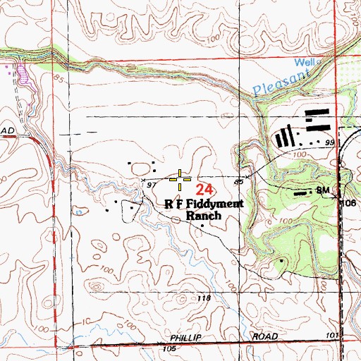 Topographic Map of R F Fiddyment Ranch, CA