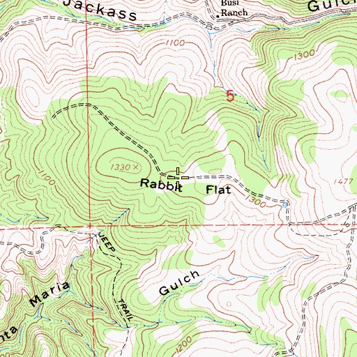 Topographic Map of Rabbit Flat, CA