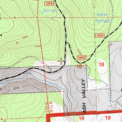 Topographic Map of Rail Canyon, CA