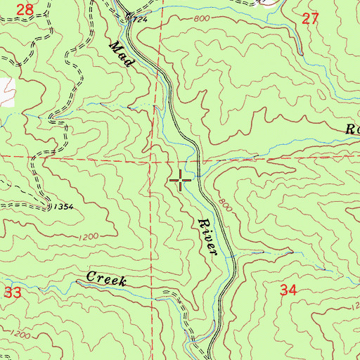 Topographic Map of Railroad Creek, CA