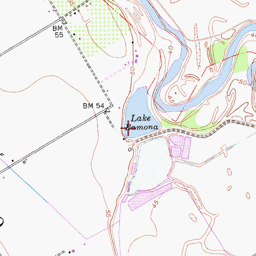Topographic Map of Lake Ramona, CA