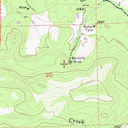 Topographic Map of Randalls Mine, CA