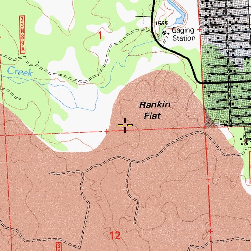 Topographic Map of Rankin Flat, CA