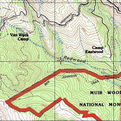 Topographic Map of Rattlesnake Creek, CA