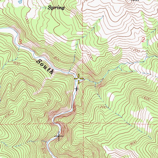 Topographic Map of Rays Creek, CA