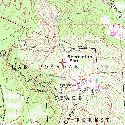 Topographic Map of Recreation Flat, CA
