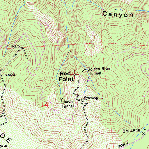 Topographic Map of Red Point, CA