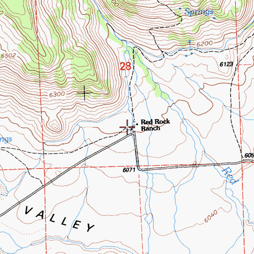 Topographic Map of Red Rock Ranch, CA