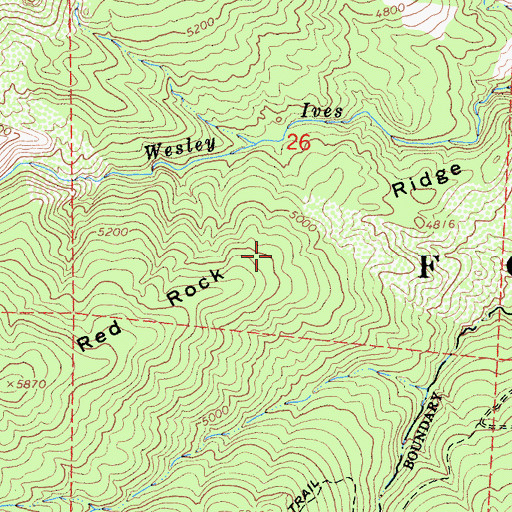 Topographic Map of Red Rock Ridge, CA