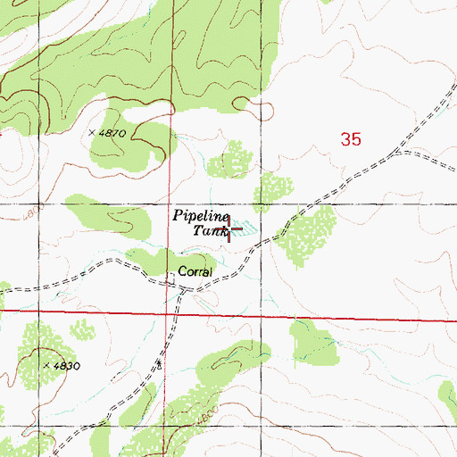 Topographic Map of Pipeline Tank, AZ