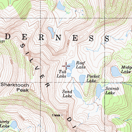 Topographic Map of Reef Lake, CA