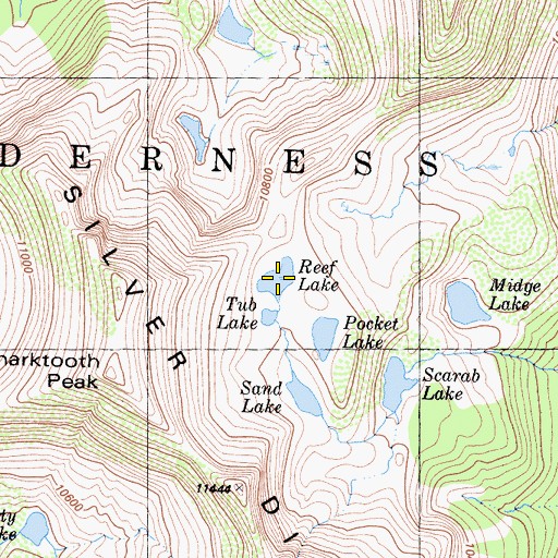 Topographic Map of Reef Lake, CA