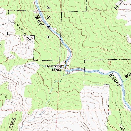 Topographic Map of Renfroe Hole, CA