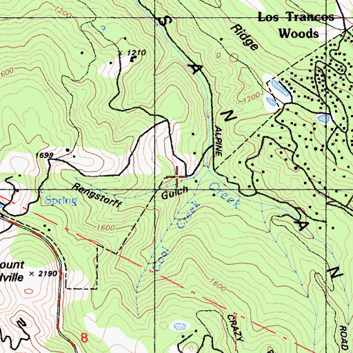 Topographic Map of Rengstorff Gulch, CA