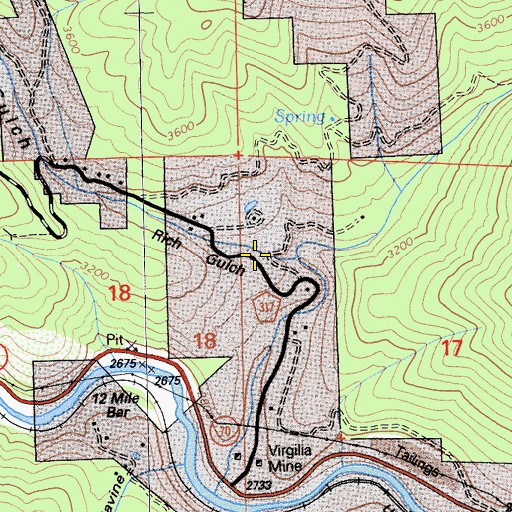 Topographic Map of Rich Gulch, CA