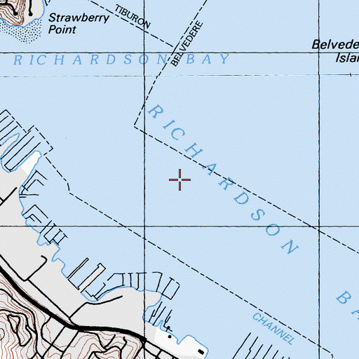 Topographic Map of Richardson Bay, CA