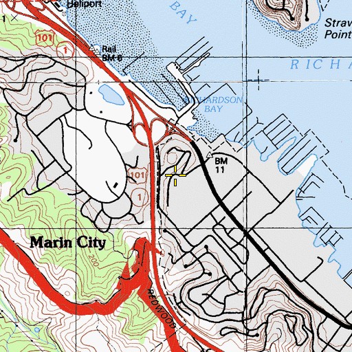 Topographic Map of North Bay Elementary School, CA