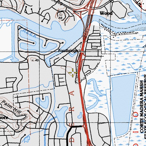 Topographic Map of Richardson Island, CA