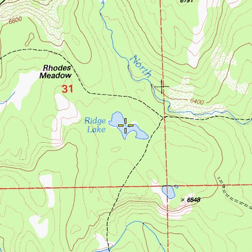 Topographic Map of Ridge Lake, CA