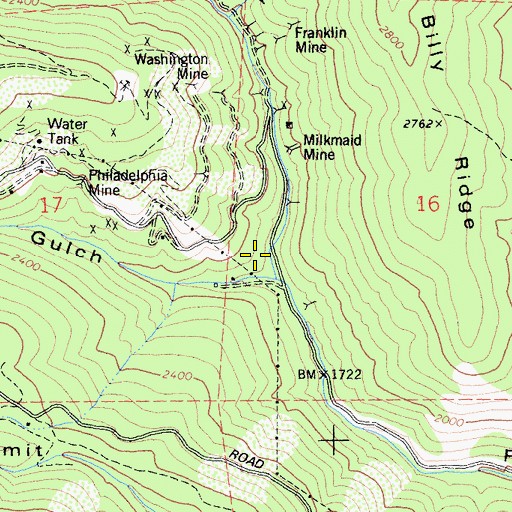 Topographic Map of Right Fork French Gulch, CA