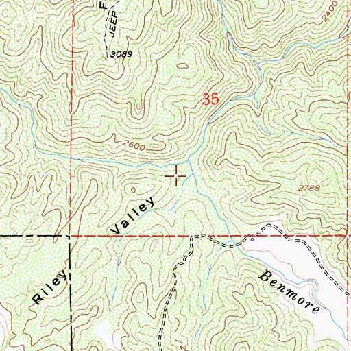 Topographic Map of Riley Valley, CA