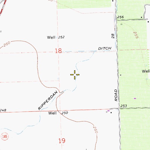 Topographic Map of Ripperdan Ditch, CA