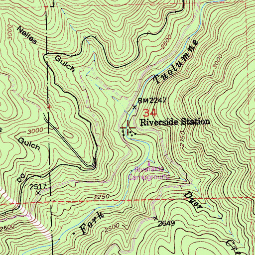 Topographic Map of Riverside Station, CA