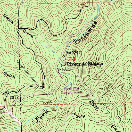 Topographic Map of Riverside Station, CA