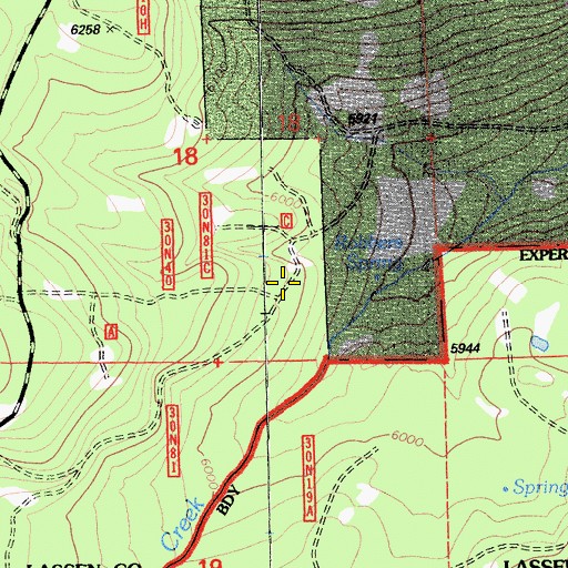 Topographic Map of Robbers Spring, CA