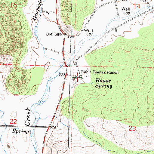 Topographic Map of Roble Lomas Ranch, CA