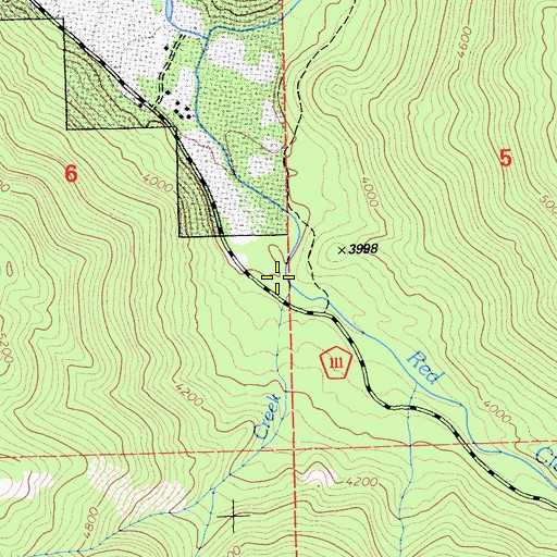 Topographic Map of Rock Creek, CA