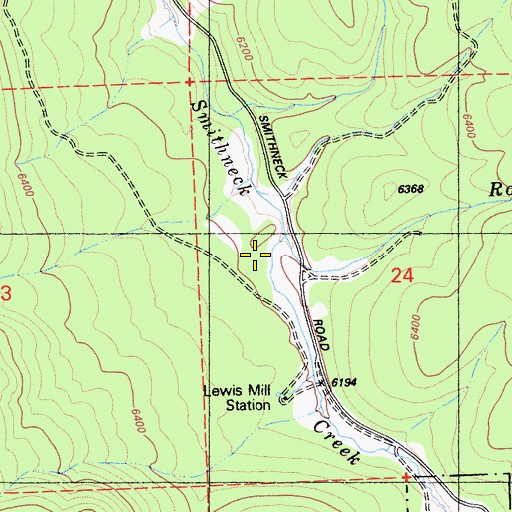 Topographic Map of Rock Creek, CA