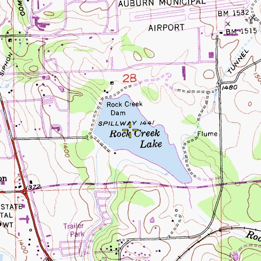 Topographic Map of Rock Creek Lake, CA