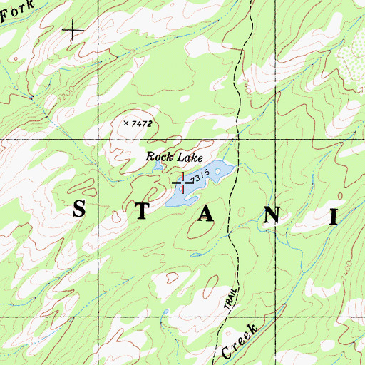 Topographic Map of Rock Lake, CA