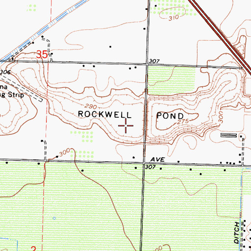 Topographic Map of Rockwell Pond, CA