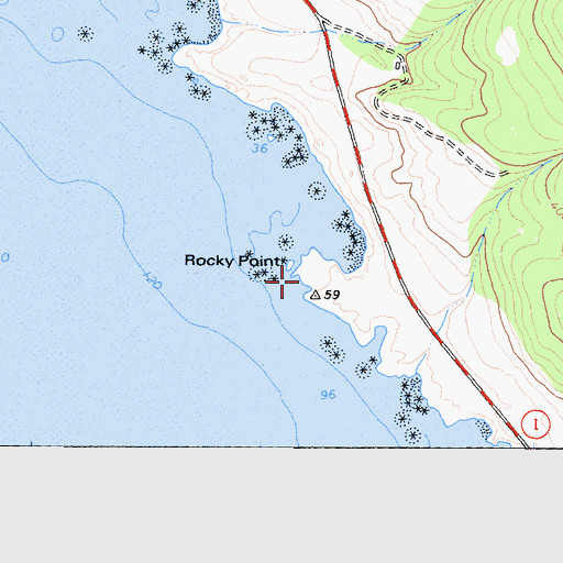 Topographic Map of Rocky Point, CA