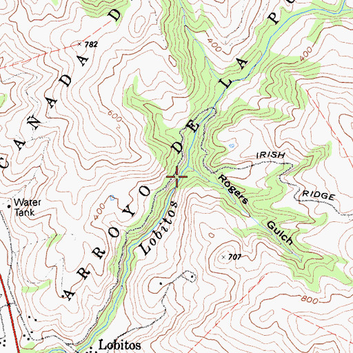 Topographic Map of Rogers Gulch, CA