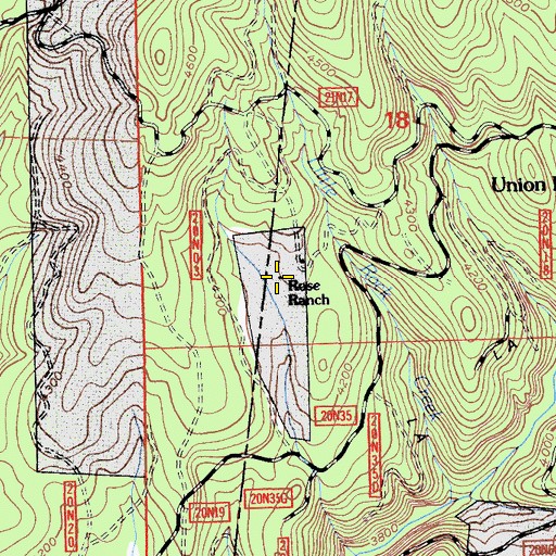 Topographic Map of Rose Ranch, CA
