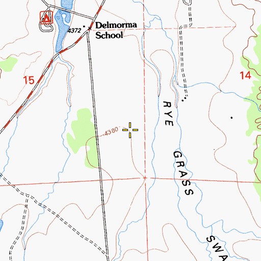 Topographic Map of Rye Grass Swale, CA