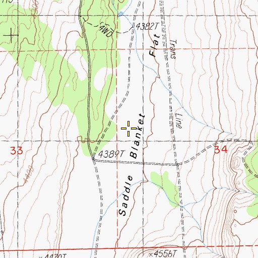 Topographic Map of Saddle Blanket Flat, CA