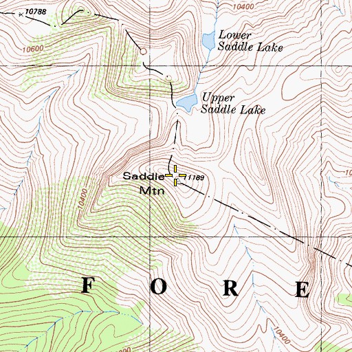 Topographic Map of Saddle Mountain, CA