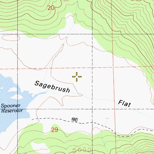 Topographic Map of Sagebrush Flat, CA