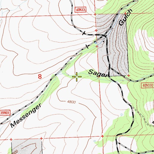 Topographic Map of Sager Canyon, CA