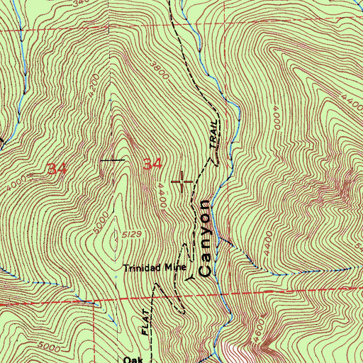 Topographic Map of Sailor Flat Trail, CA