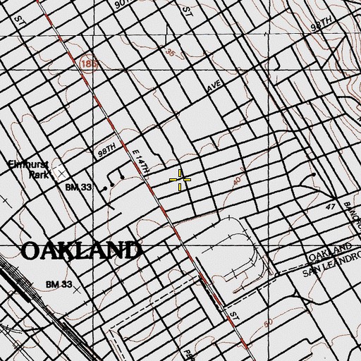 Topographic Map of Saint Louis Bertrand School (historical), CA