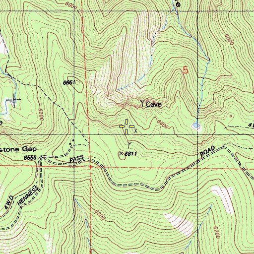 Topographic Map of Saint Louis Mine, CA