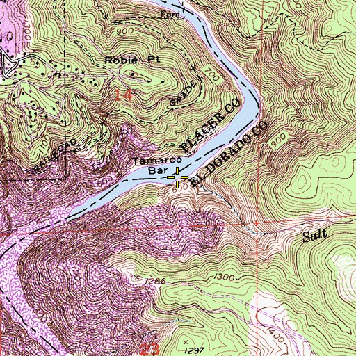 Topographic Map of Salt Creek, CA